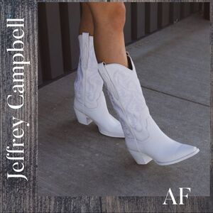 JEFFREY CAMPBELL FOR FREE PEOPLE DAGGET COWBOY BOOTS WHITE NEW